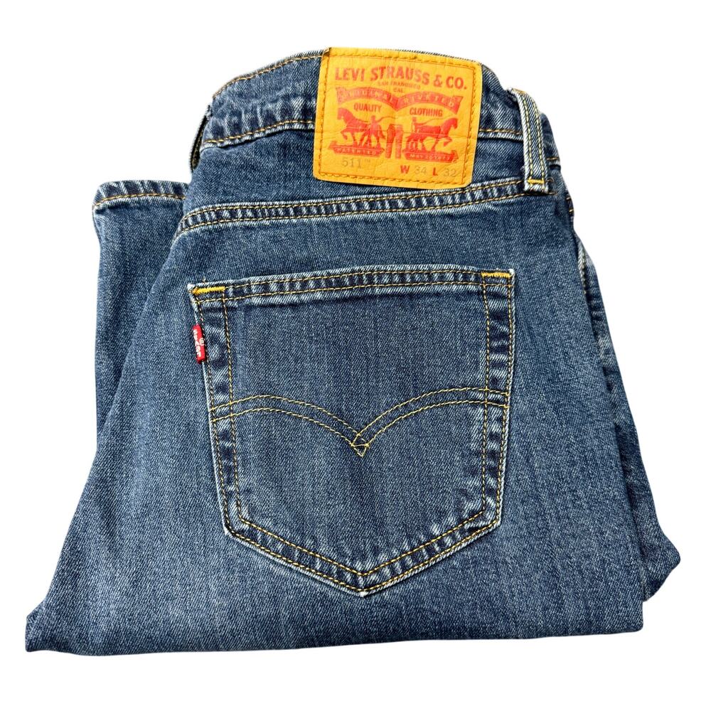 Levi's 511 Jeans Mens 34x32 (33x31 ACTUAL) Slim Fit‎ Blue Denim Classic